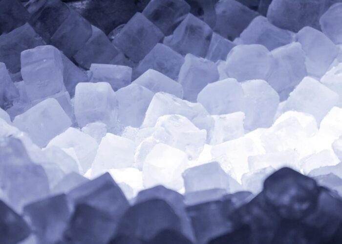 Ice Cubes inside Commercial Ice Machine